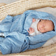 LullaLove Merino vlnená deka Blue