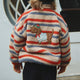 Konges Slojd Detský fleece s vyšívanou potlačou Joddy Teddy Tangerine Stripe