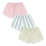 Konges Slojd krátke šortky pre dievčatá Asli Basil/Orchid/Bleu Stripe 3-pack