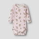 Lil Atelier Detské body Slim s potlačou Apple Rose, Hushed Violet