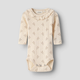 Lil' Atelier Baby Body Slim s dlhým rukávom Novelle Peach Flower NBFRACHELLO