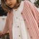 Lil' Atelier Pletený sveter pre dievčatá Misty Rose NMFFABIOLA
