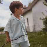 Lil' Atelier Bavlnené tričko s krátkym rukávom Mak Loose Plein Air NMMHOMAN